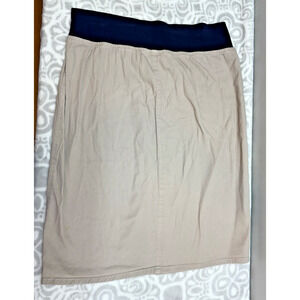 Kosher Casual modest knee length khaki pull on soft waist stretch skirt sz XXL